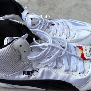 Puma White and Black High-Top Sneakers